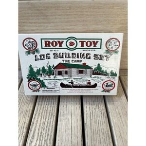 Complete Roy Toy Miniature Log Cabin Building Set No. 9 The Camp Complete YK2